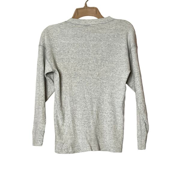 AKI men gray Thermal Long Sleeve Crew Neck T-Shirt 3 button front sz medium - Picture 7 of 10